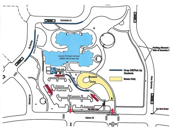 Lowrie map showing traffic flow